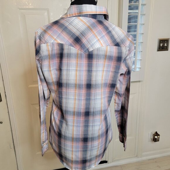 Wrangler Women’s Western Plaid Pearl Snap Shirt Size S | Long Sleeve Rodeo - Picture 7 of 12